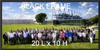20x10 Black frame/no matte. Non-glare glass.  Overall size 20L x 10H $69