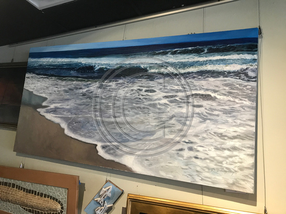 "Beach Wash" - Gregg Hinlicky (original) Oil on Canvas.  60x30 No Prints.  2600