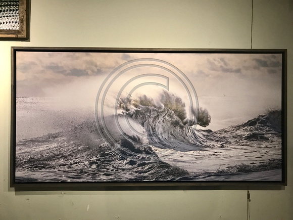 "Angry Sea" - Tom Lynch photo on canvas - approx 82x41 float frame. 900