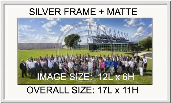 Silver frame/white matte. Non-glare glass. Print size: 12Lx6H Overall size 17L x 11H price... $69