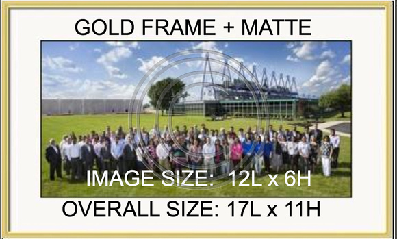 Gold frame/white matte. Non-glare glass. Print size: 12Lx6H Overall size 17L x 11H price... $69