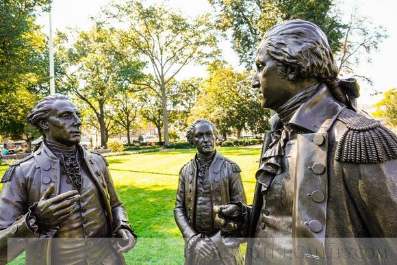 The Alliance - General George Washington and Colonel Alexander Hamilton with the Marquis de Lafayette on May 10, 1780.