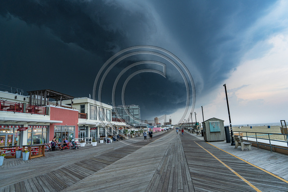 Storm front pushing over the Asbury Park Boardwalk