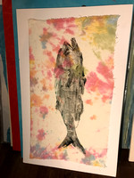 #18 grateful bluefish fish print/gyotaku fabric 36x23 300