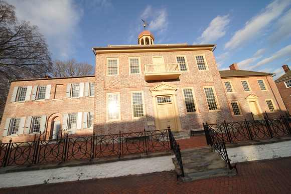 Old New Castle Court House, opposite Gilpin House on Delaware St. Original colonial capitol; first state house of Delaware