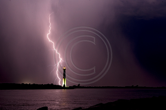 PURPLE RAIN - Barnegat Lighthouse -28-May-19 23:01 - photo by Tom Lynch