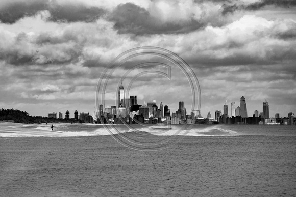 NYC from Sandy Hook - note from Tom :  I love the BW of this one.