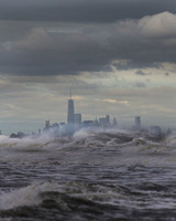 NYC from Sandy Hook - Hurricane Jaoquin