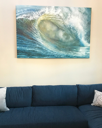 60 x 40 oil painting(commission) by Gregg Hinicky of a wave from Jenks/Point Pleasant Beach