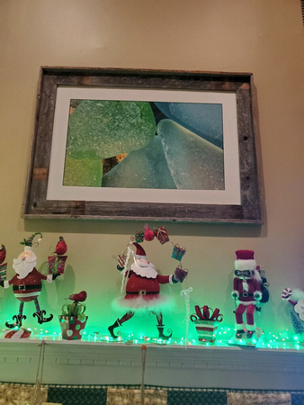 Seaglass photo framed in reclaimed wood